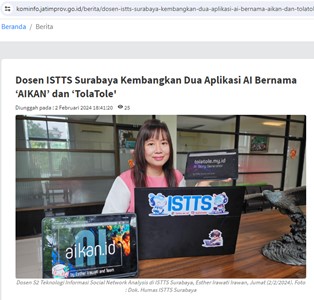Dosen ISTTS Surabaya kembangkan Dua aplikasi Bernama AIKAN dan Tolatole